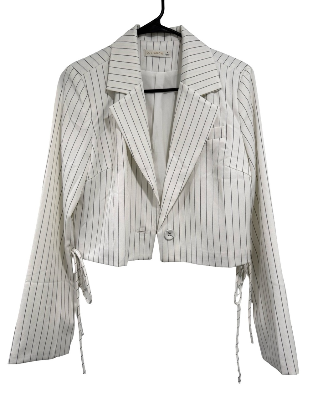 O.Vianca stripped & cropped blazer